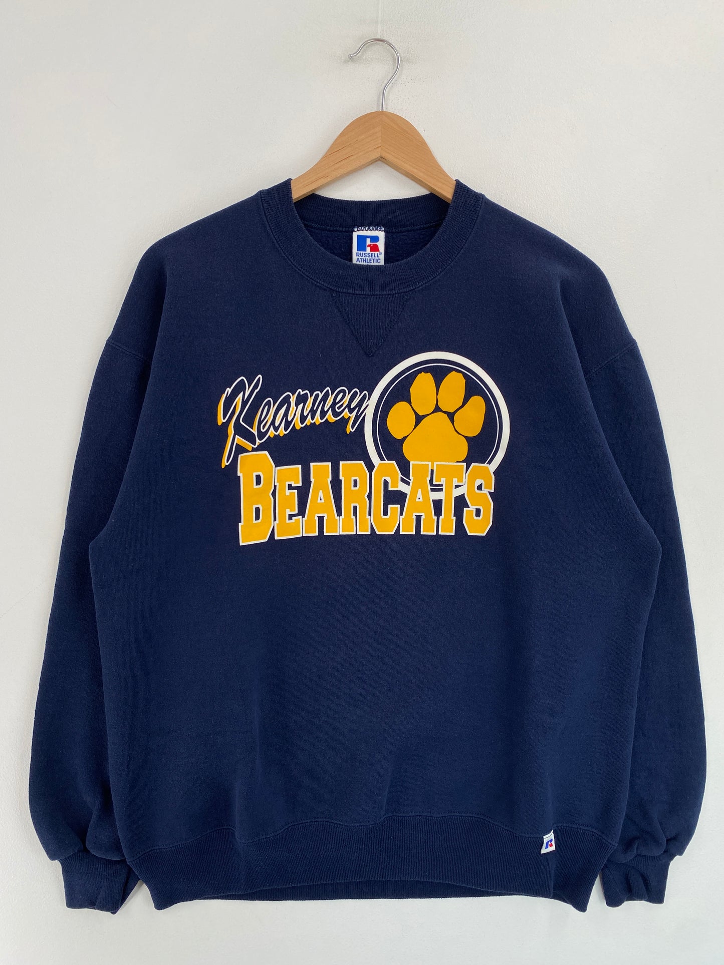 90's RUSSELL x KEARNEY BEARCATS Made in USA Size L Vintage College Sweat-shirt / G7172S