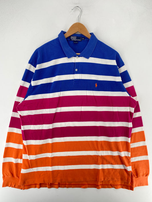 90’s POLO RALPH LAUREN Size XXL Vintage Long Sleeve Polo-Shirt / F3341R