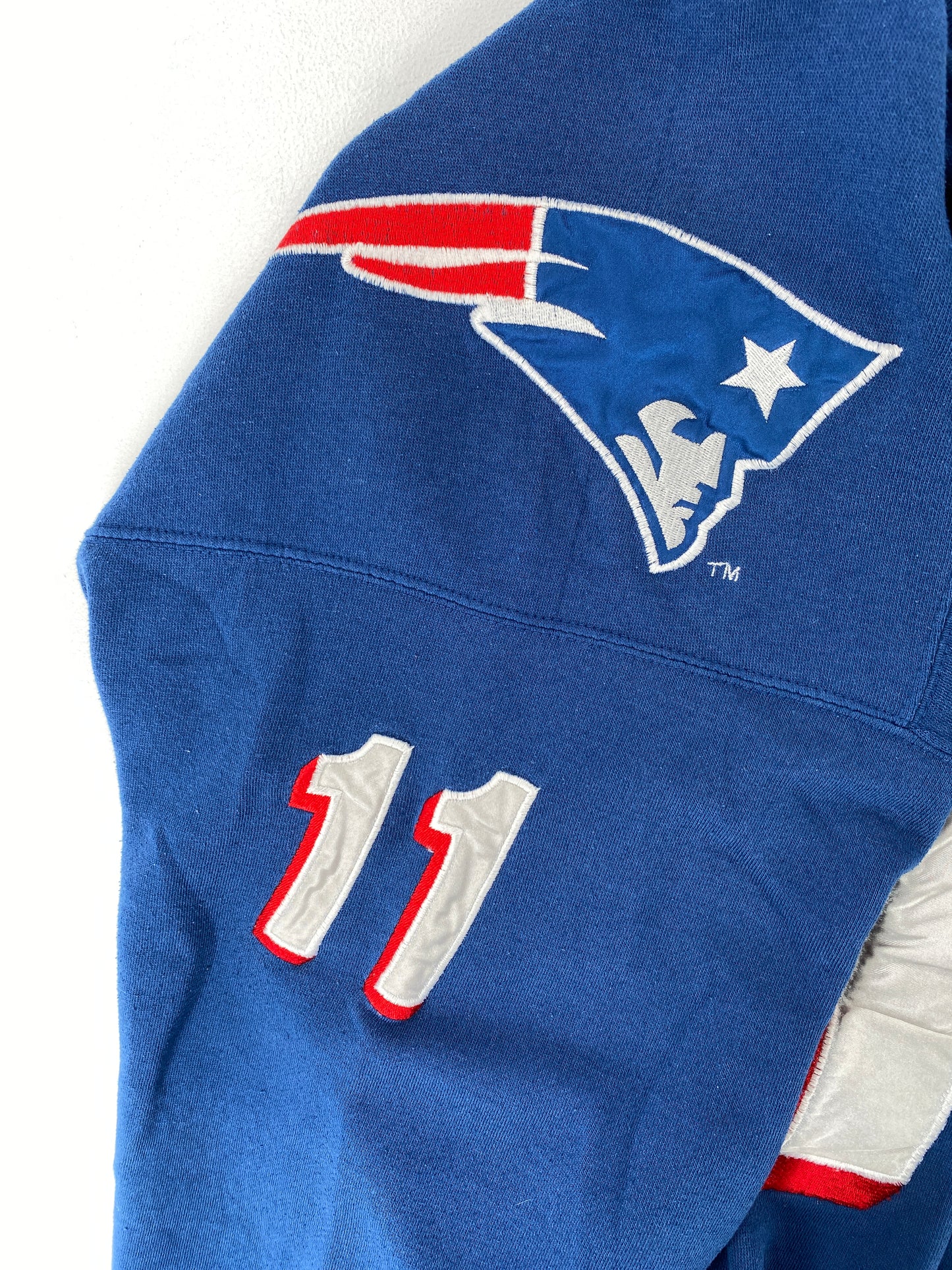 90’s STARTER x NEW ENGLAND PATRIOTS DREW BLEDSOE Size XL Vintage NFL Sweat-Shirt/ G5820S