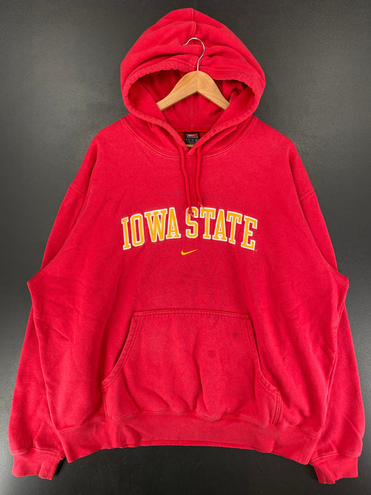 00' NIKE x IOWA STATE Size XL Vintage College Hoodie Sweat Shirt / G5556S