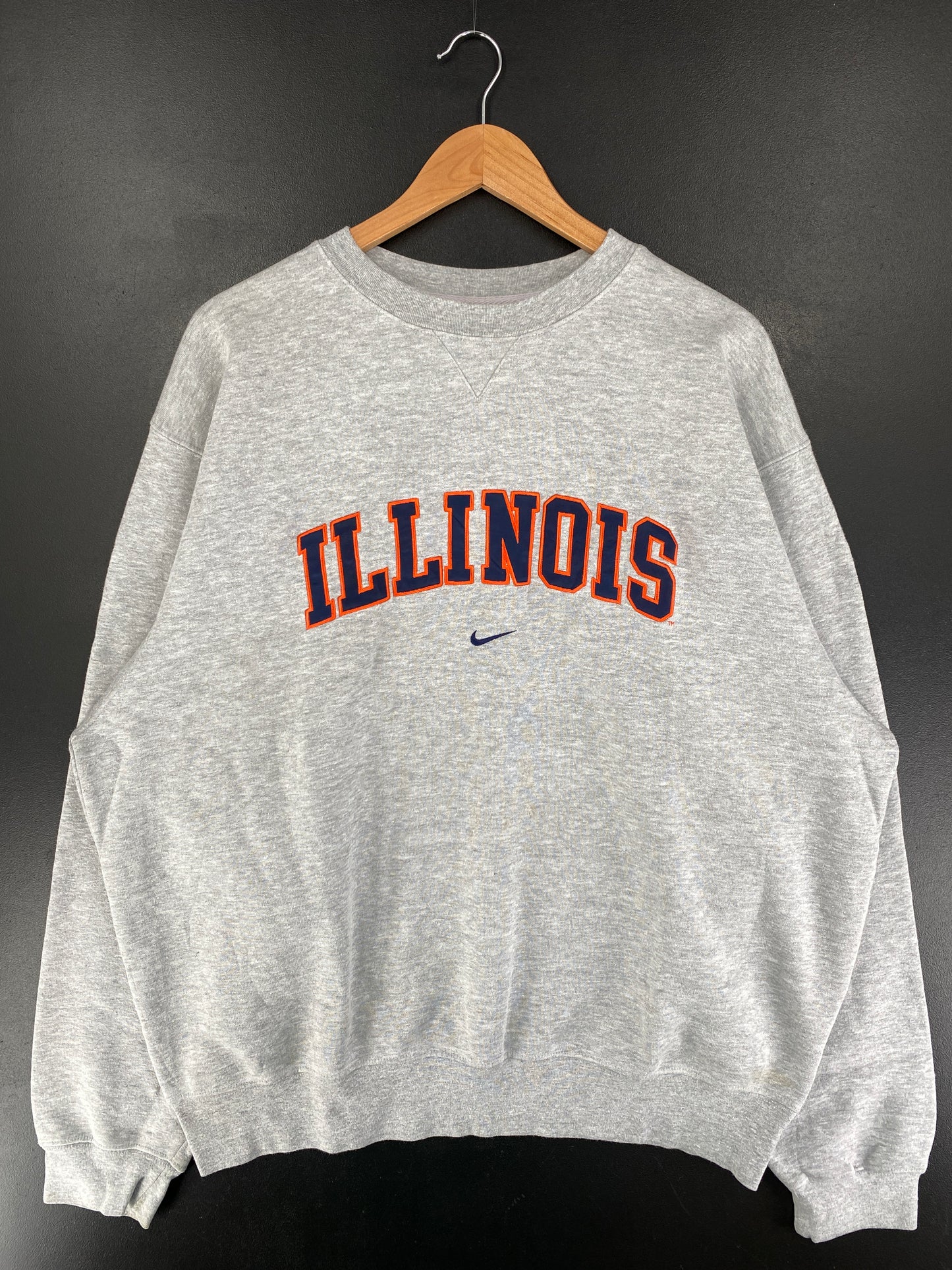 00' NIKE x ILLINOIS Size L Vintage College Sweat shirt / F9382S