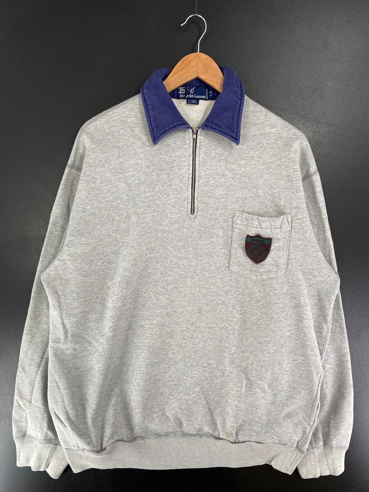 90's POLO RALPH LAUREN Size L Vintage Half Zip Rugby shirt / G4005R