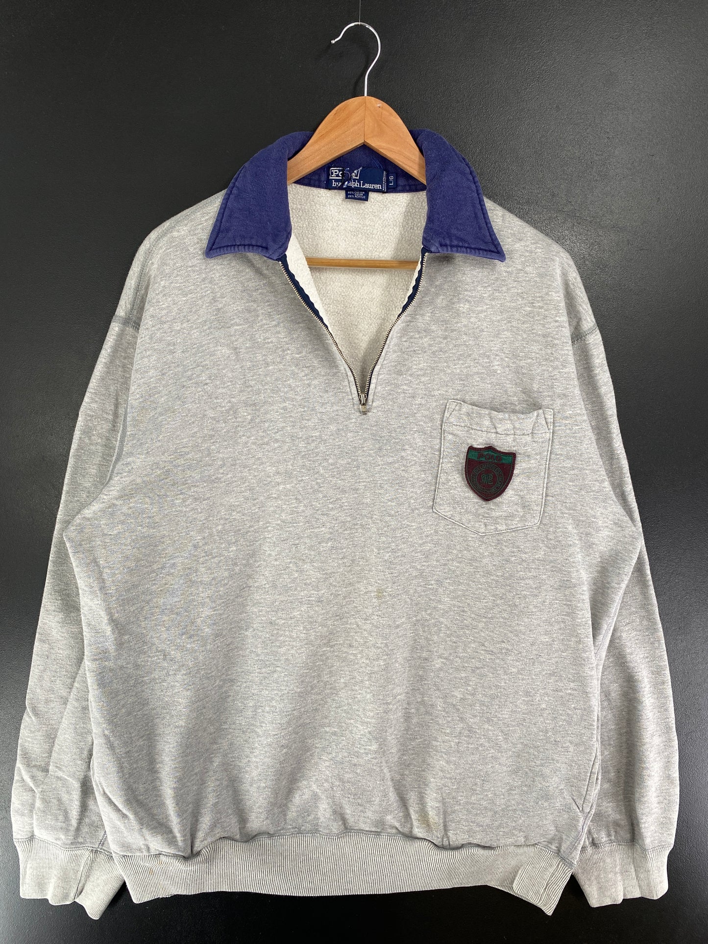 90's POLO RALPH LAUREN Size L Vintage Half Zip Rugby shirt / G4005R