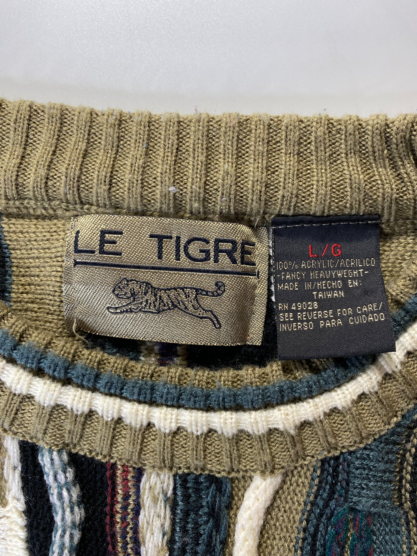 Vintage 3D COOGI-STYLE Size L Cotton Knit Sweater / F3421K