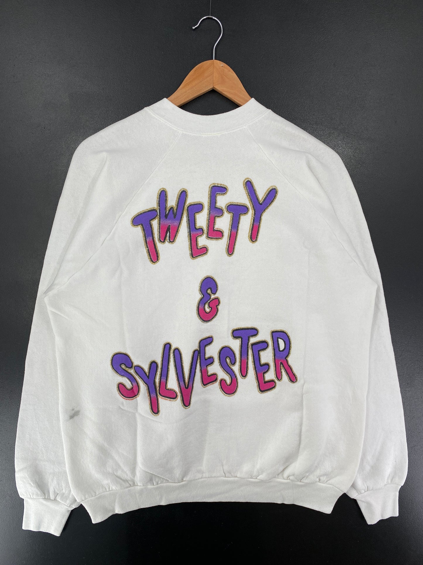 1995 LOONEY TUNES TWEETY SYLVESTER Made in USA Size L Vintage Sweat-shirt / G7014S