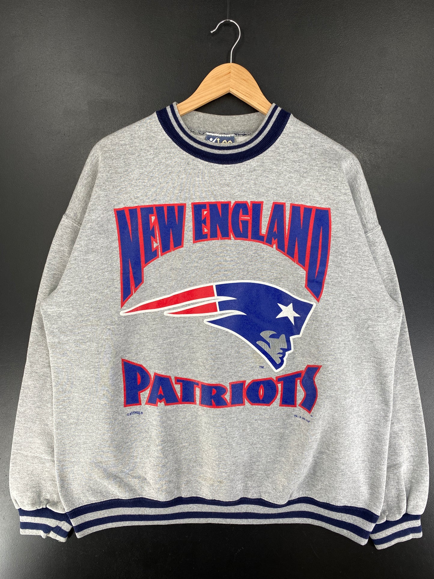 1995 NEW ENGLAND PATRIOTS Made in USA Size XL NFL Sweat-Shirt / F9545S