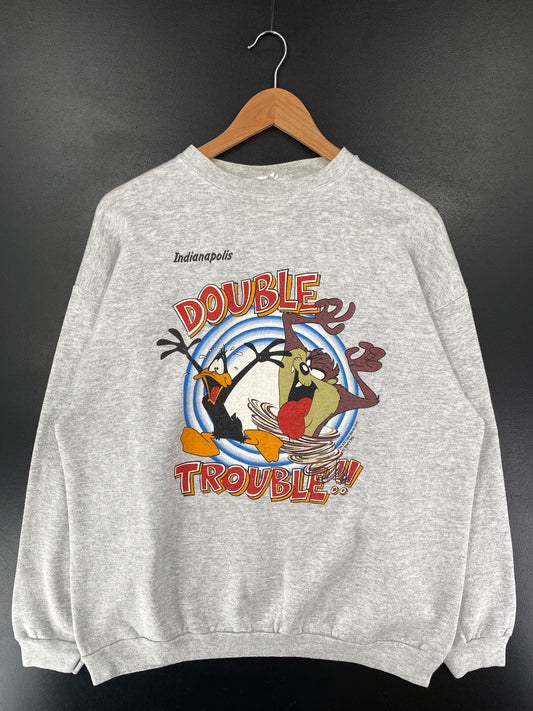 1994 LOONEY TUNES TAZ Size Approx.L Vintage Sweat-shirt / G4292S