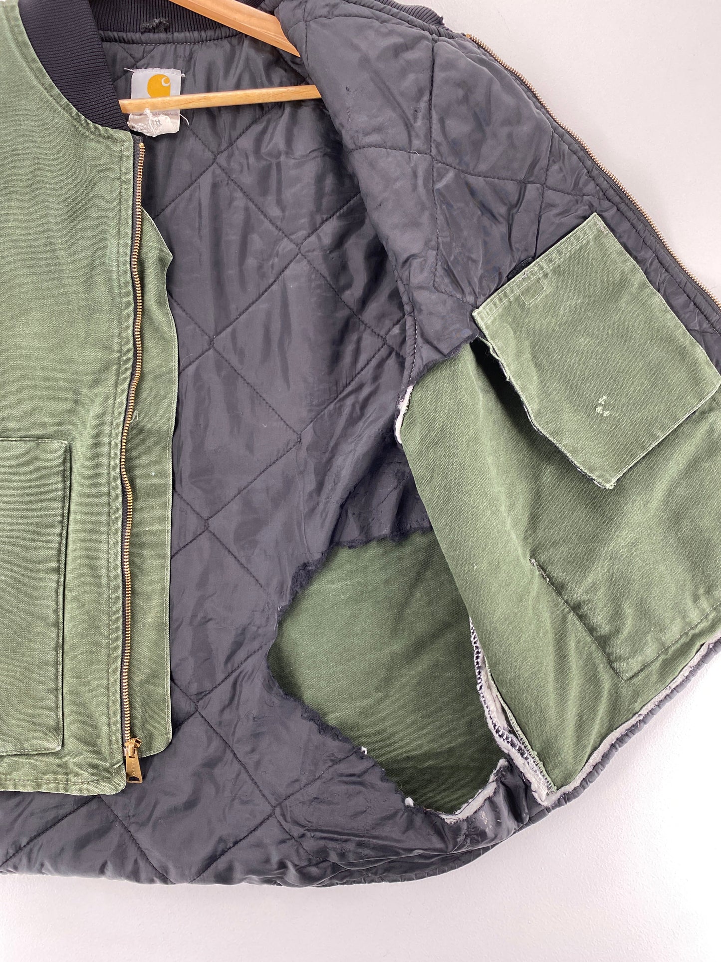 .Vintage CARHARTT (Damaged Liner) Size Approx. XXL Duck Vest / F5776J
