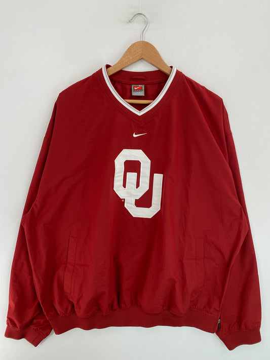 00' NIKE x UNIVERSITY OF OKLAHOMA Size XL Vintage College Nylon Jacket / G4407N