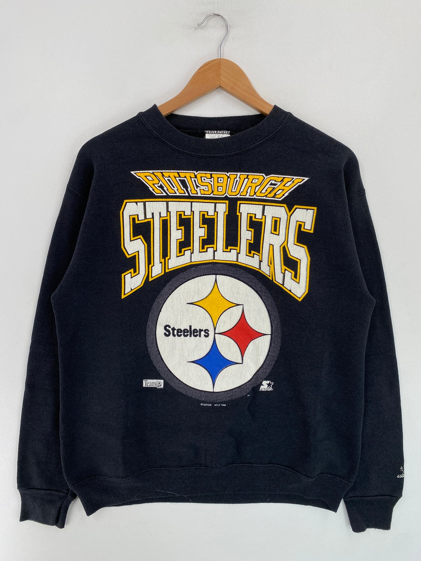 1990 STARTER x PITTSBURGH STEELERS Made in USA Size M Vintage NFL Sweat-Shirt / G4425S