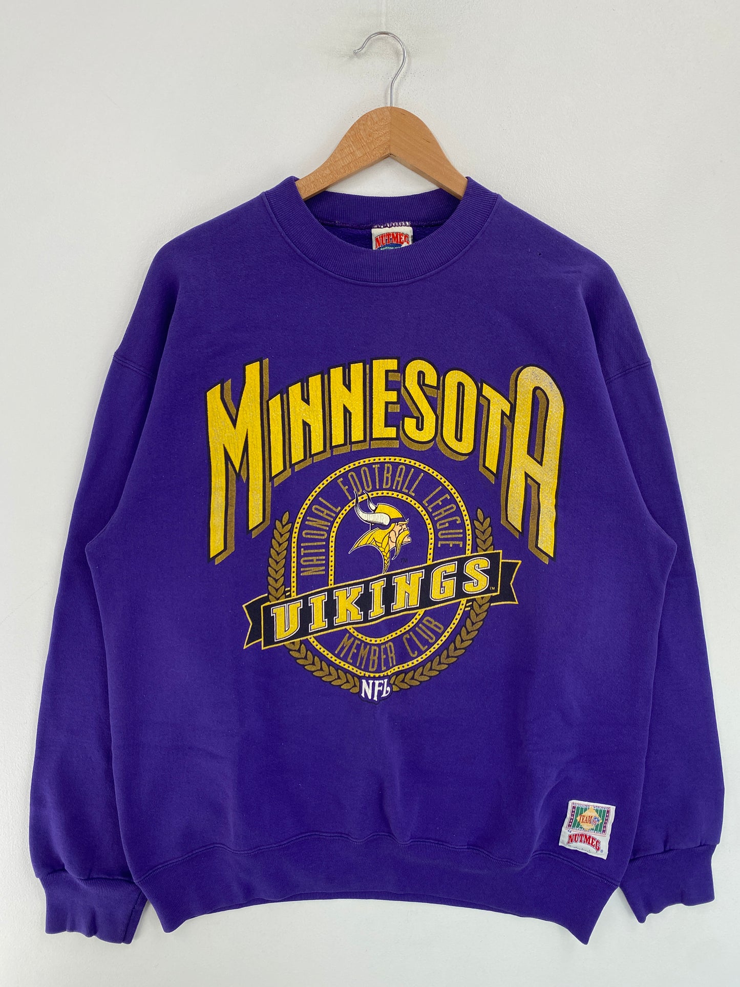 90's NUTMEG x MINNESOTA VIKINGS Made in USA Size XL NFL Sweat-shirt / G4424S