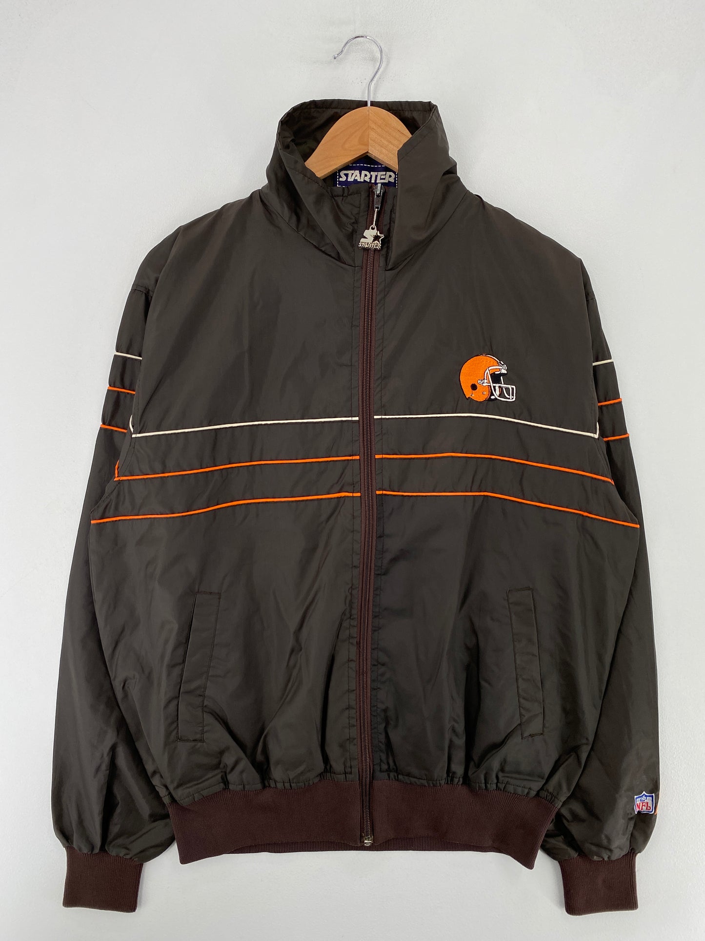 Early 90’s STARTER x CLEVELAND BROWNS Size M Nylon NFL Jacket / F9753N
