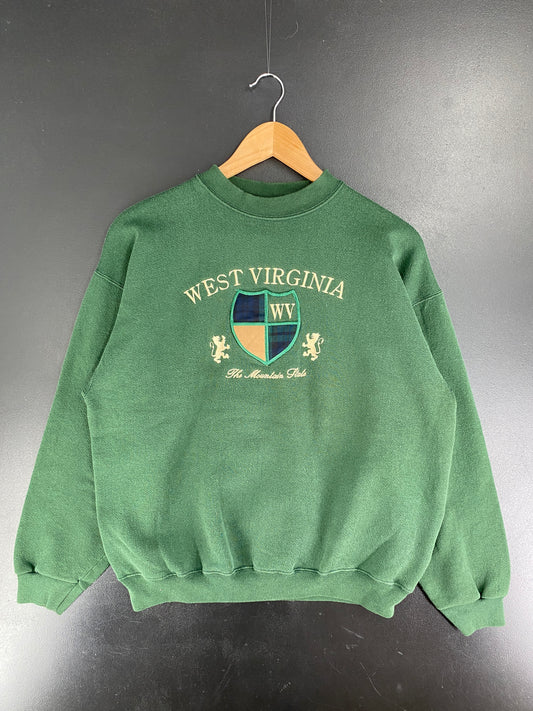 90’s WEST VIRGINIA Made in USA Size L College Sweat-shirt / F3819S
