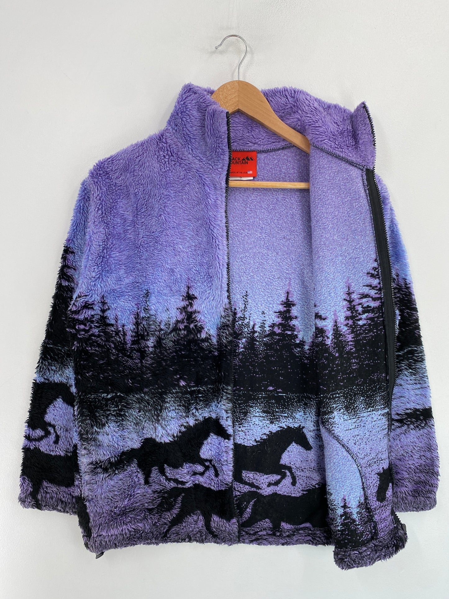 90's BLACK MOUNTAIN Made in USA Size Ladies S Vintage Zip-up Fleece Jacket / G4464F