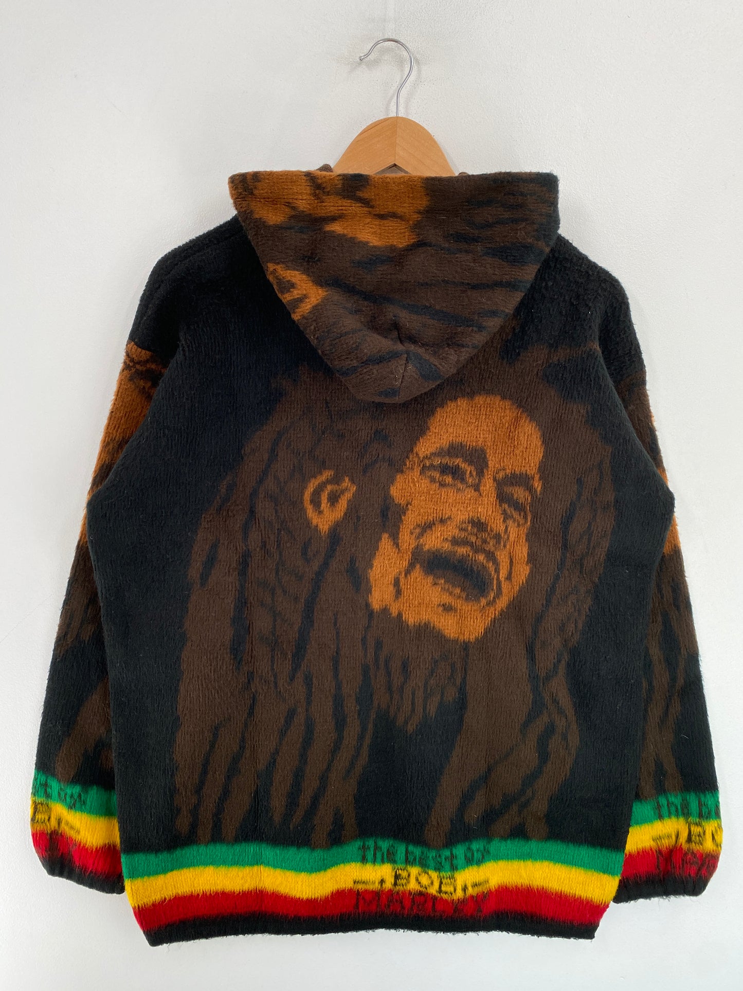 Vintage BOB MARLEY Size L Zip Up Hoodie Wool Jacket / G4461J