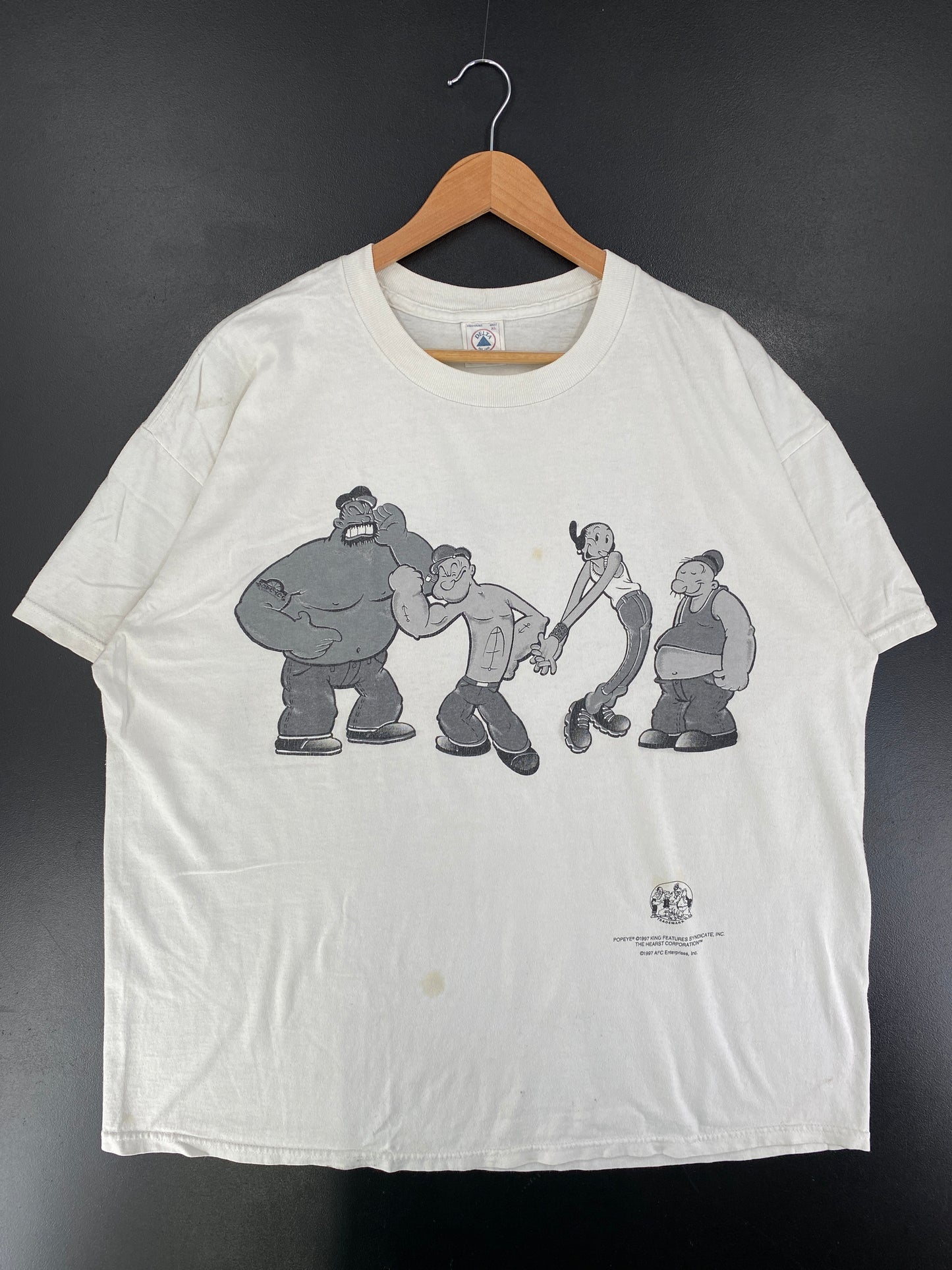 1997 POPEYE THE SAILOR Size XL Vintage T-Shirt / G592T