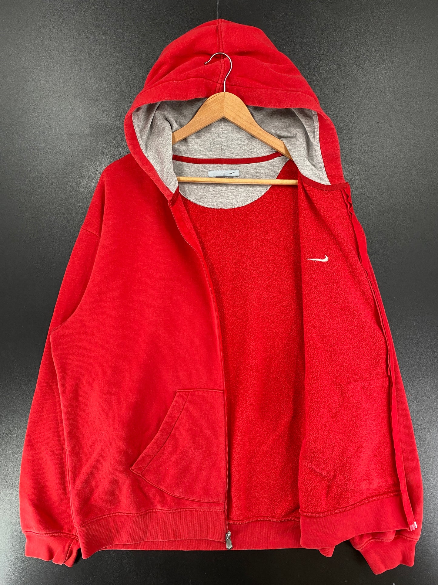 00’ NIKE MINI SWOOSH Zip-Up Size XL Vintage Hoodie Sweat-Shirt / G4493S