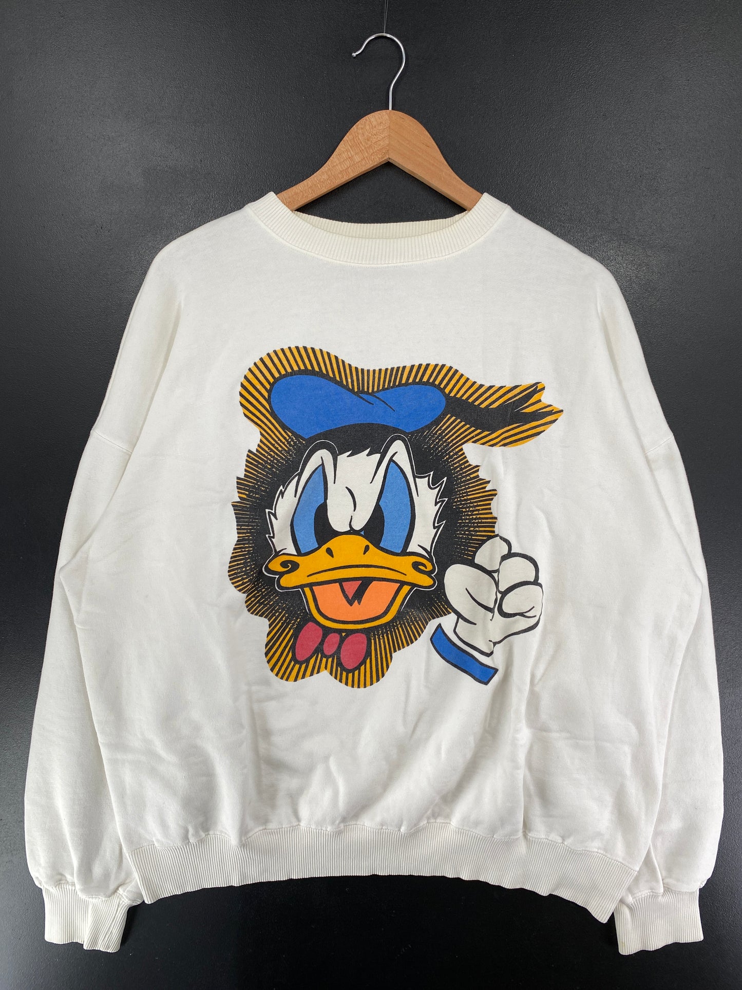 90's DISNEY DONALD DUCK Size No Tag (Approx. XL) Vintage Sweat-shirt / G4520S