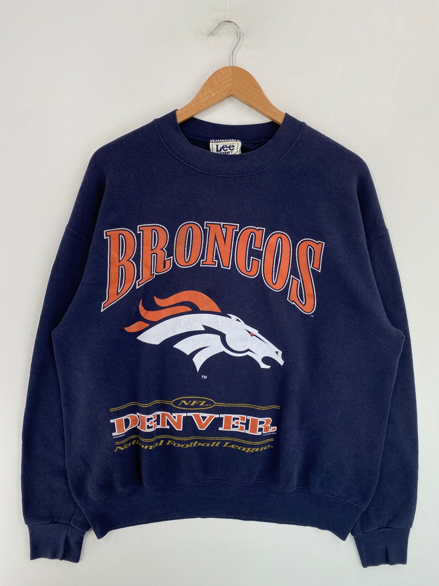 90's DENVER BRONCOS Size L Made in USA Vintage NFL Sweat-shirt / G4526S