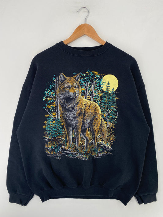 90’s WOLF Size XL Vintage Animal Sweat-Shirt / G4874S