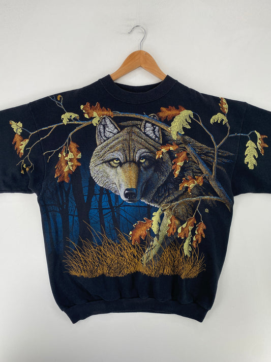 1994 WOLF Made in USA Size XL Vintage Animal Sweat-Shirt / F9950S