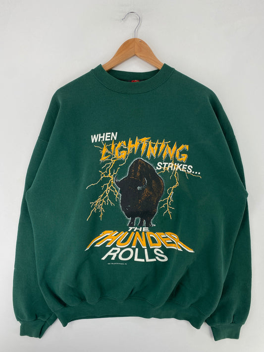 1993 BUFFALO Made in USA Size XL Vintage Animal Sweat-Shirt / F9951S