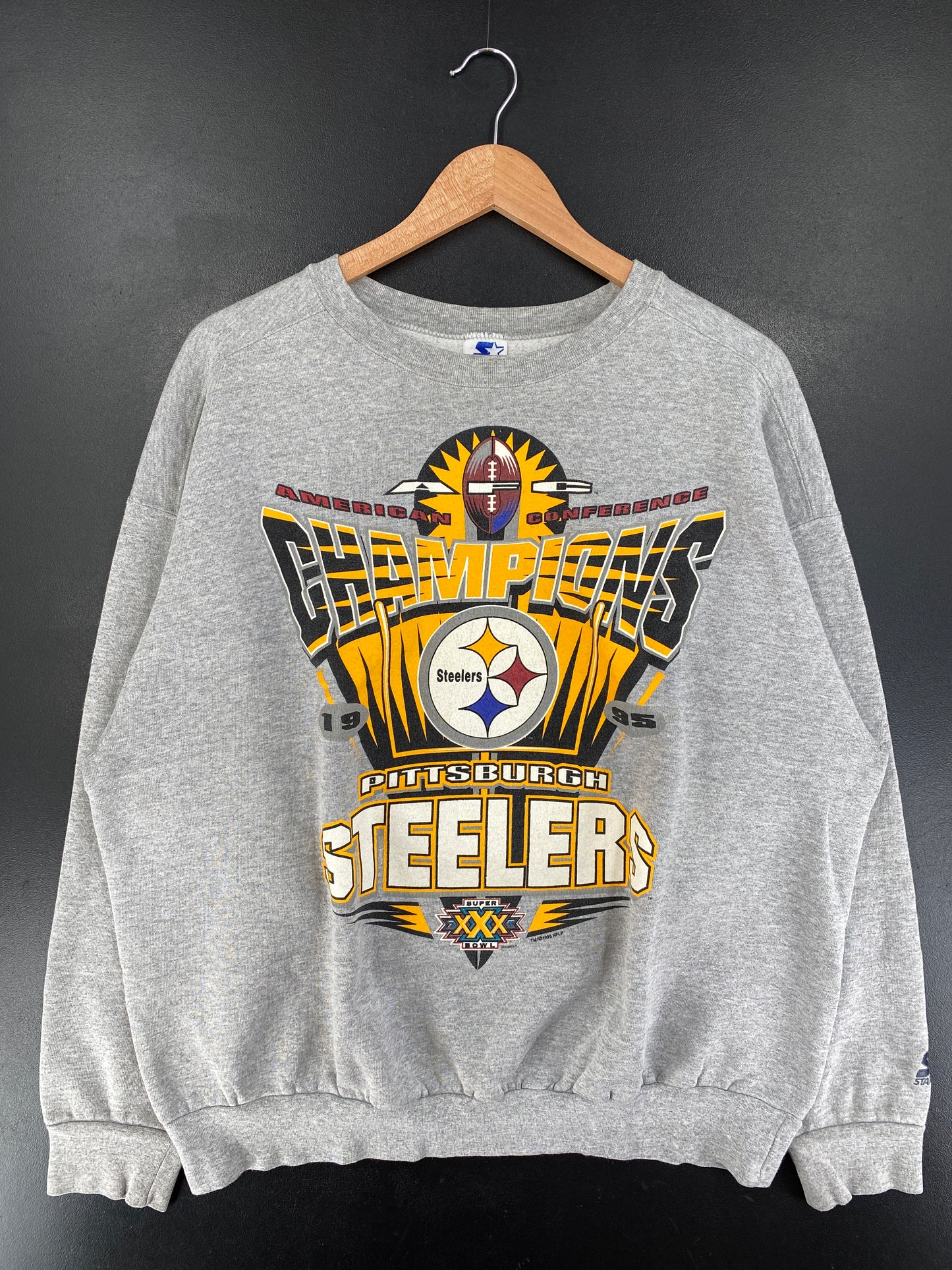 1995 STARTER x PITTSBURGH STEELERS Made in USA Size XL NFL Sweat-shirt / G5818S