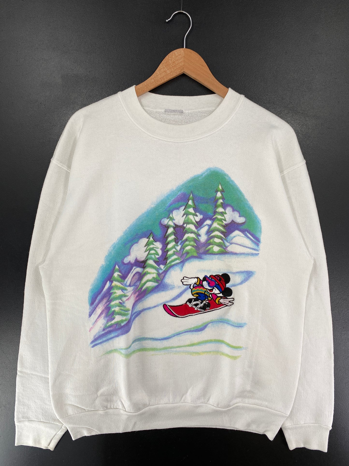 90's DISNEY MICKEY Made in USA Size No Tag (Approx.L) Vintage Sweat-shirt / G4574S