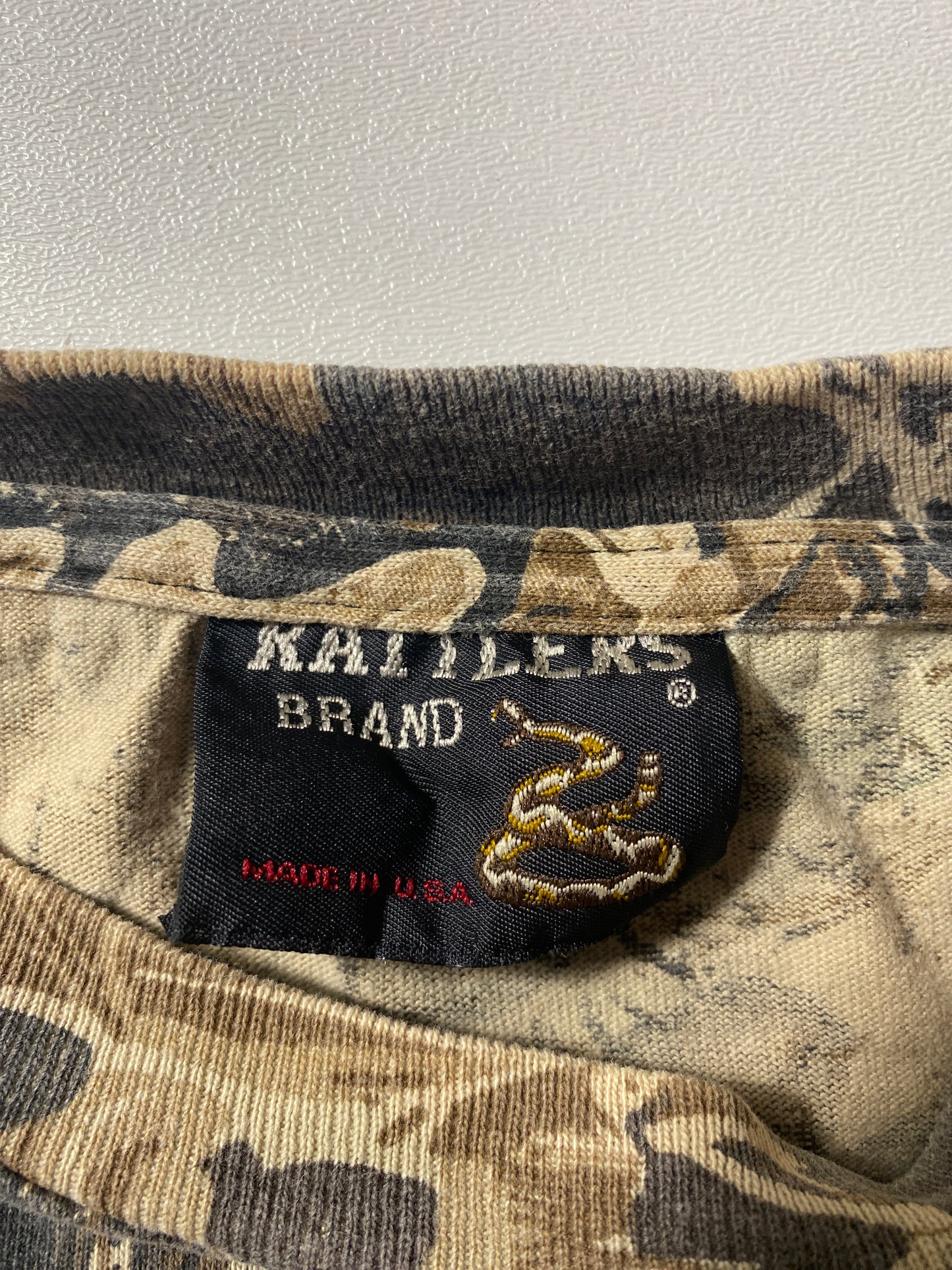 90's CAMO Made in USA Size (Approx.XL) Vintage T-Shirt / G857T