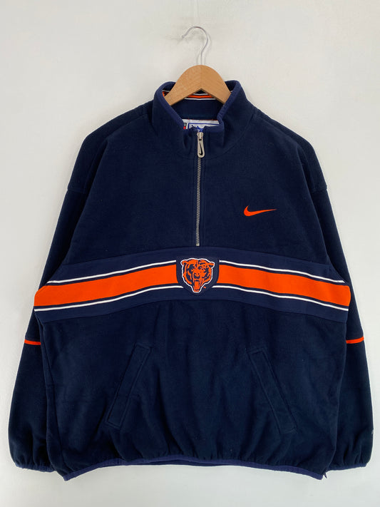 90’s NIKE x CHICAGO BEARS Size M Vintage Half zip Fleece / G4642F
