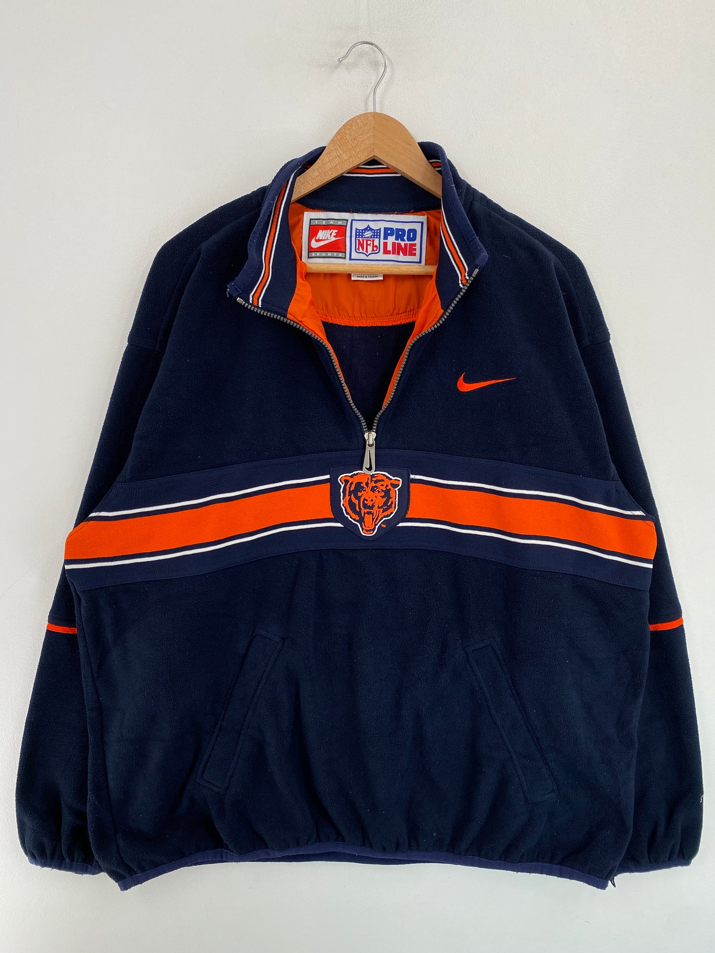 90’s NIKE x CHICAGO BEARS Size M Vintage Half zip Fleece / G4642F