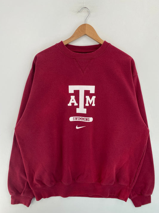 00' NIKE x TEXAS A&M Size L Vintage College Sweat-Shirt / G4688S