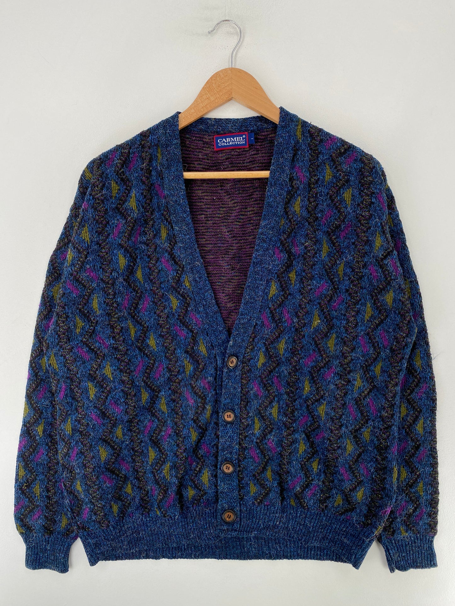 Vintage CARMEL COLLECTION Made in USA Size L Acrylic Knit Cardigan / G435K