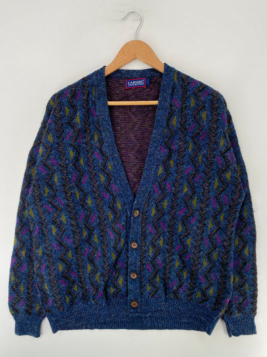 Vintage CARMEL COLLECTION Made in USA Size L Acrylic Knit Cardigan / G435K