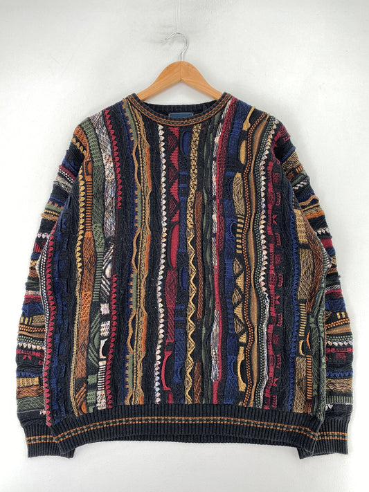 Vintage 3D COOGI-Style Size XL Knit Sweater / G1175K