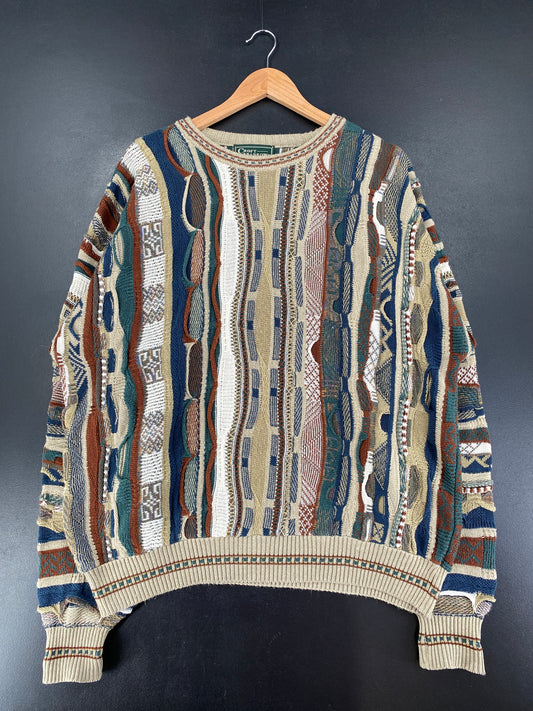 Vintage 3D COOGI-Style Size XL Knit Sweater / G1172K