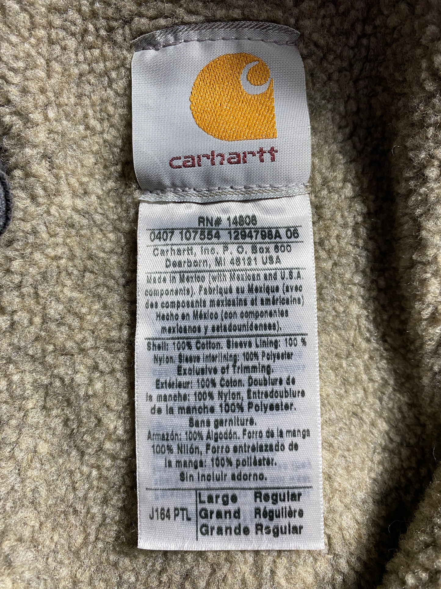 Vintage CARHARTT Size L Zip-Up Duck Jacket / F4990J
