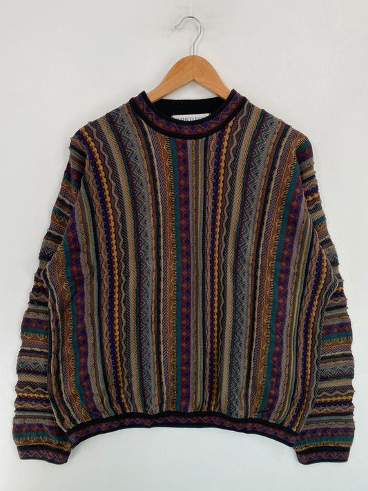 Vintage 3D COOGI-Style Size XL Knit Sweater / G4721K