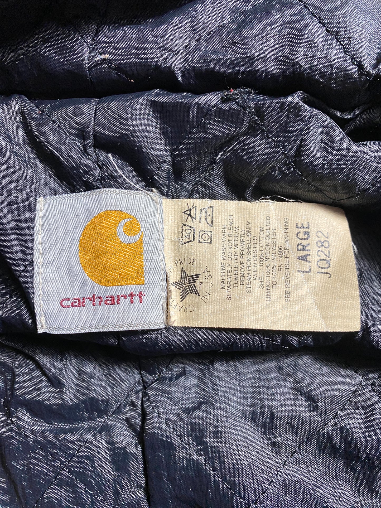 90’s CARHARTT Made in USA Size L Zip-Up Duck Jacket / F4989J