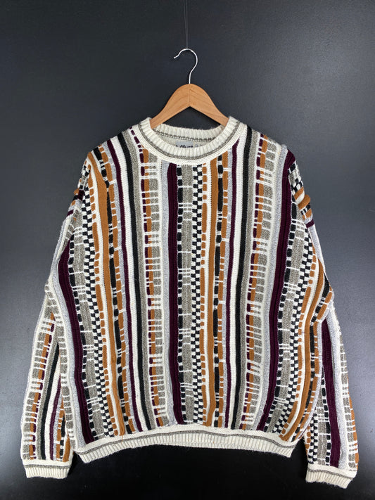 Vintage 3D COOGI-STYLE Size XL Cotton Knit Sweater / F4390K