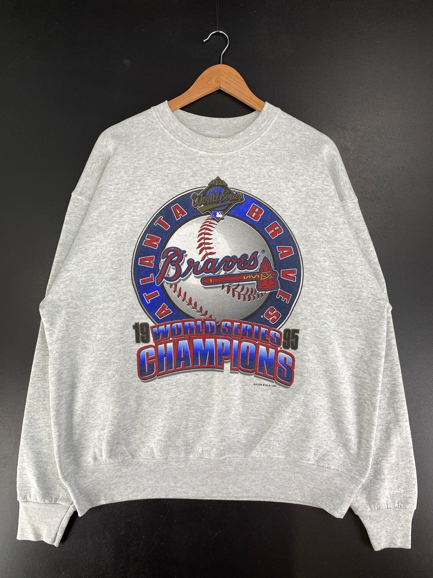 1995 SALEM x ATLANTA BRAVES Made in USA Size XL Vintage MLB Sweat-shirt / G1193S