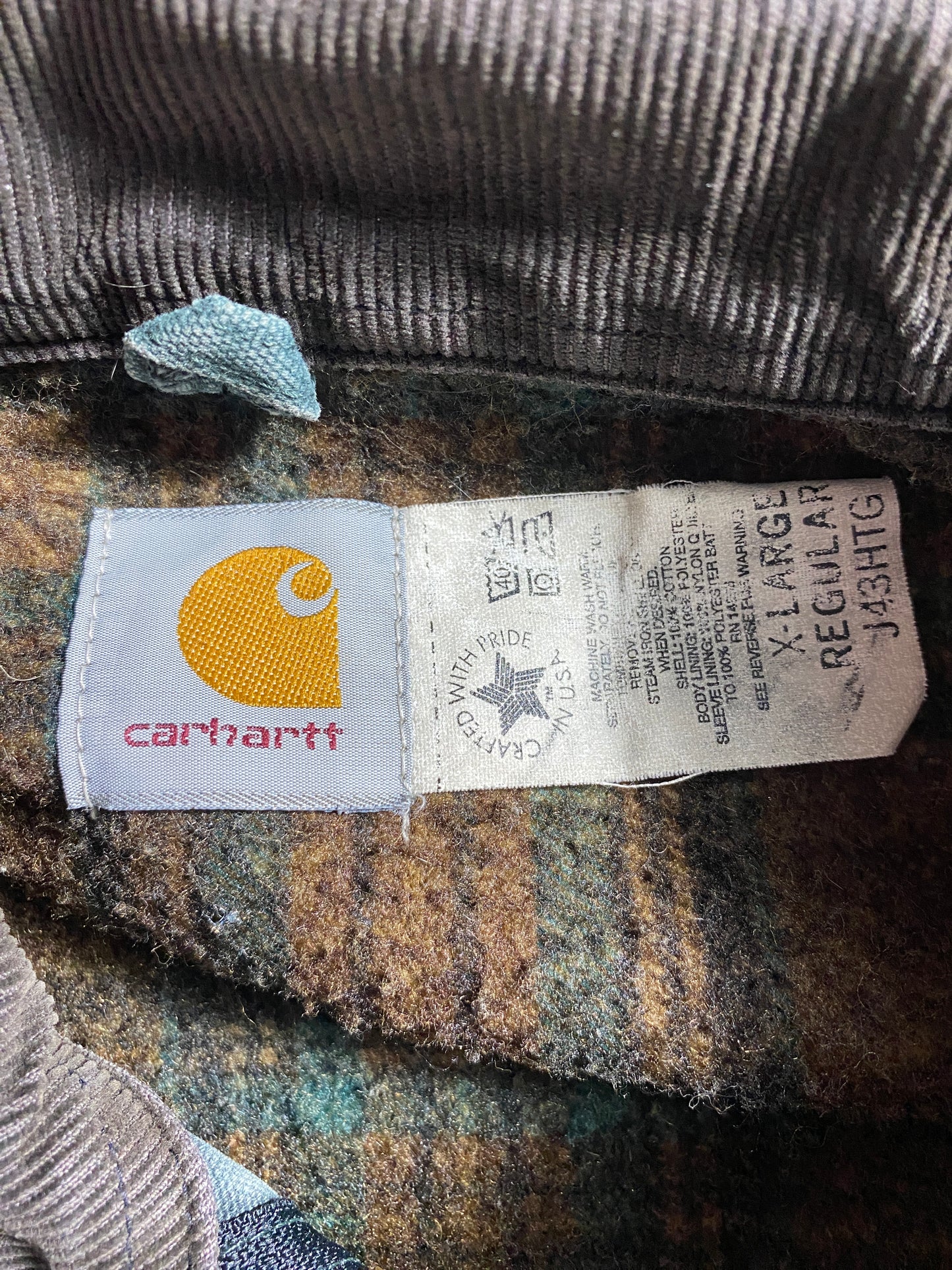 90’s CARHARTT Made in USA Size XL Zip-Up Duck Jacket / F4986J