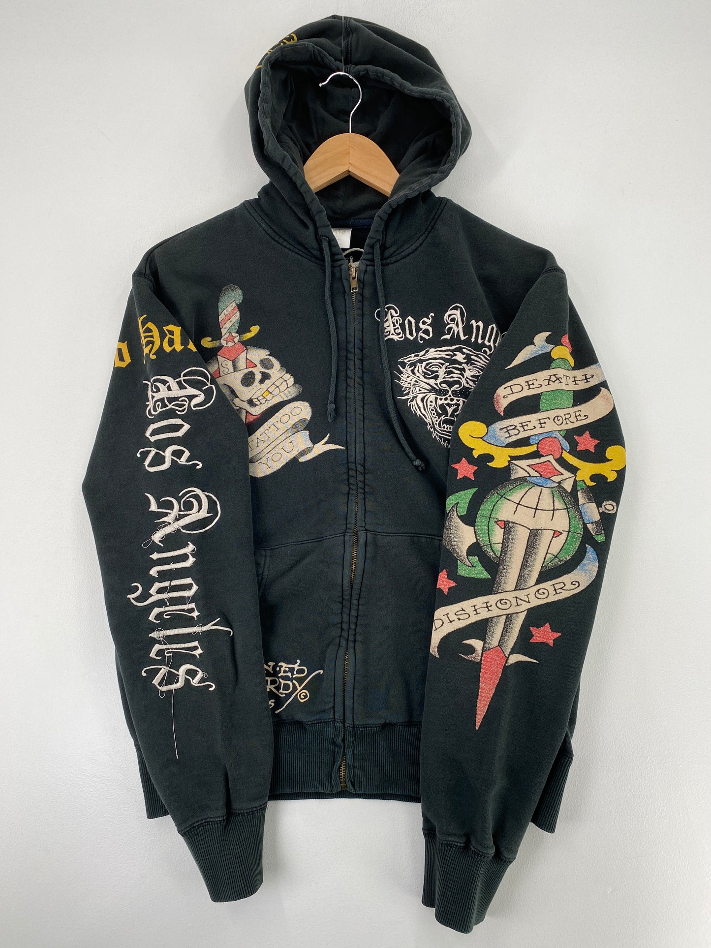 Vintage ED HARDY Size Ladies L Hoodie Sweat-shirt / G1370S