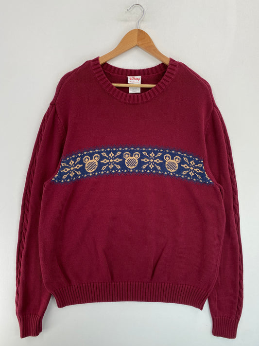 Vintage DISNEY Size L Cotton Knit Sweater / G4866K