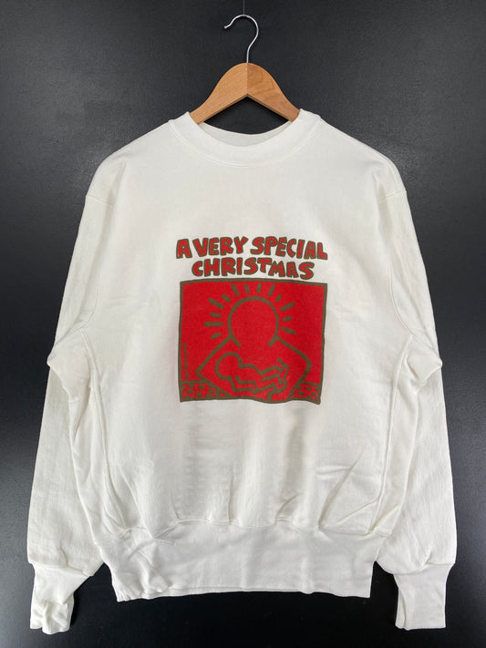 1988 KEITH HARING CHRISTMAS Made in USA Size XL Vintage Sweat-Shirt / G4878S