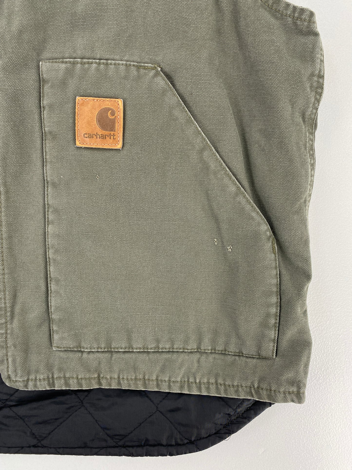 .Vintage CARHARTT Size L Zip-Up Duck Vest / G1404J