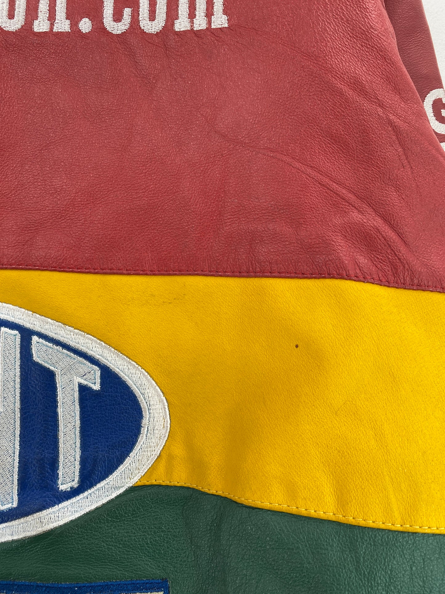 Vintage DU POINT Size XL Leather Racing Jacket / G4910J