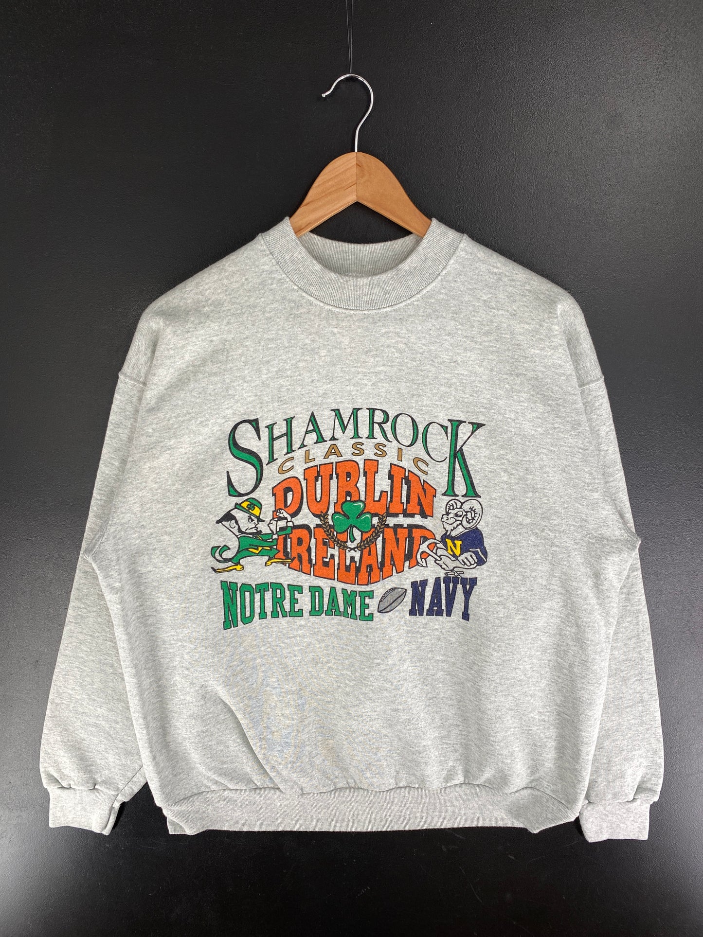 90’s NOTRE DAME IRELAND & NAVY DUBLIN Size XL Sweat-Shirt / F4686S
