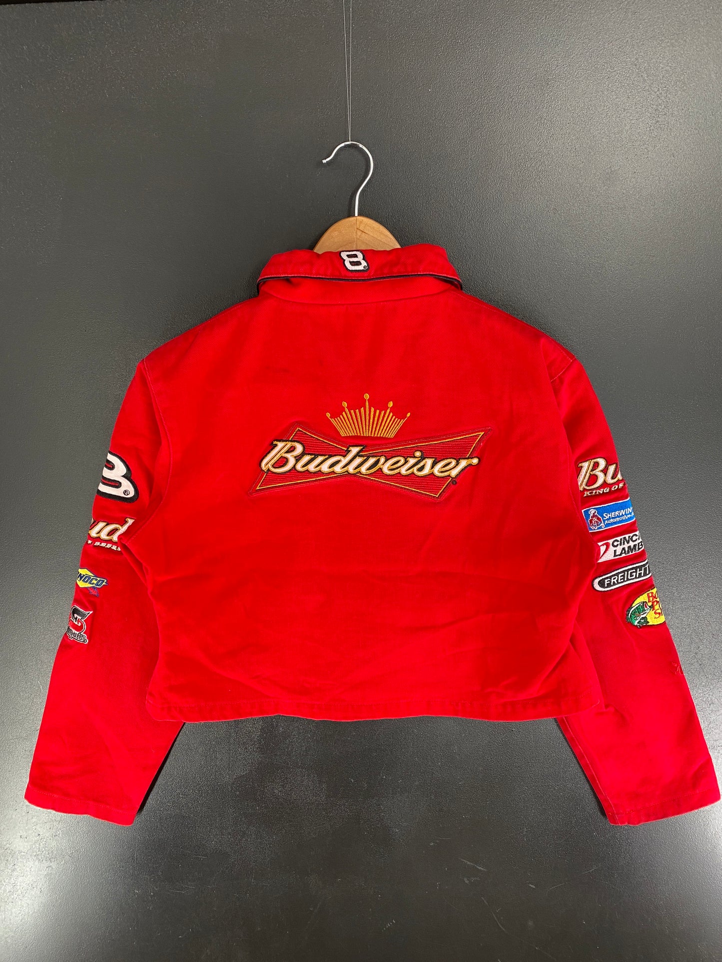.Vintage BUDWEISER Size Ladies L Racing Jacket/ F4866J