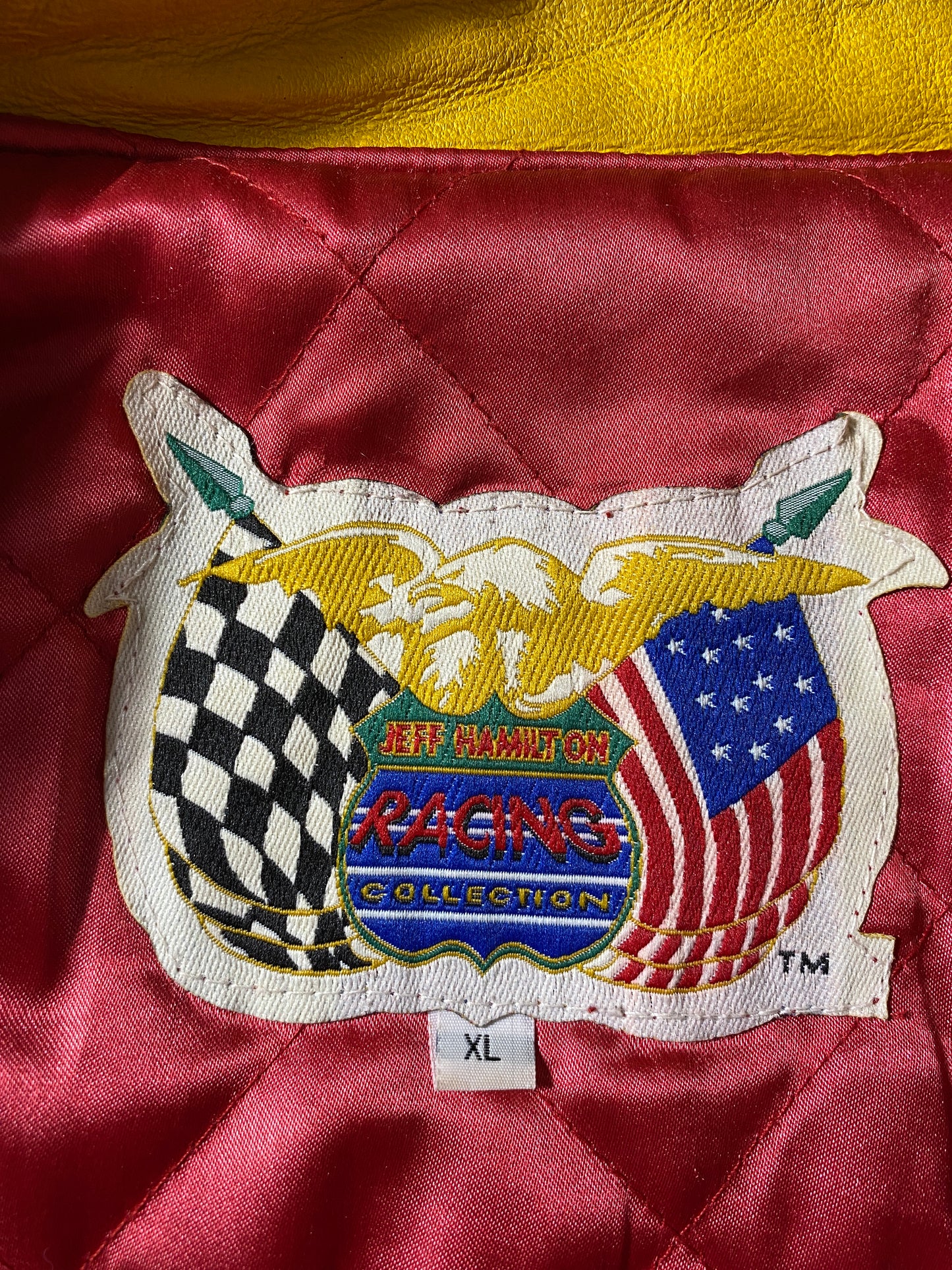 Vintage DU POINT Size XL Leather Racing Jacket / G4910J